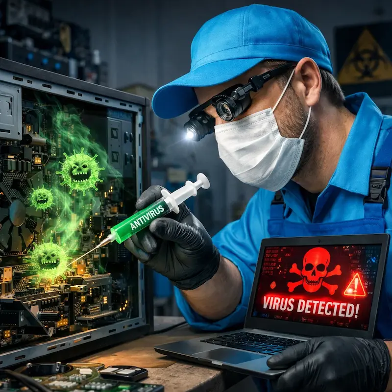 Лечение компьютера от вирусов в Красногорске на дому